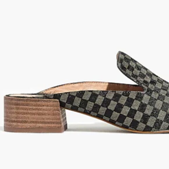 NEW (NWOT) Madewell Willa Loafer Mules in Checkerboard Calf Hair sz 7--SOLD OUT - Picture 4 of 16